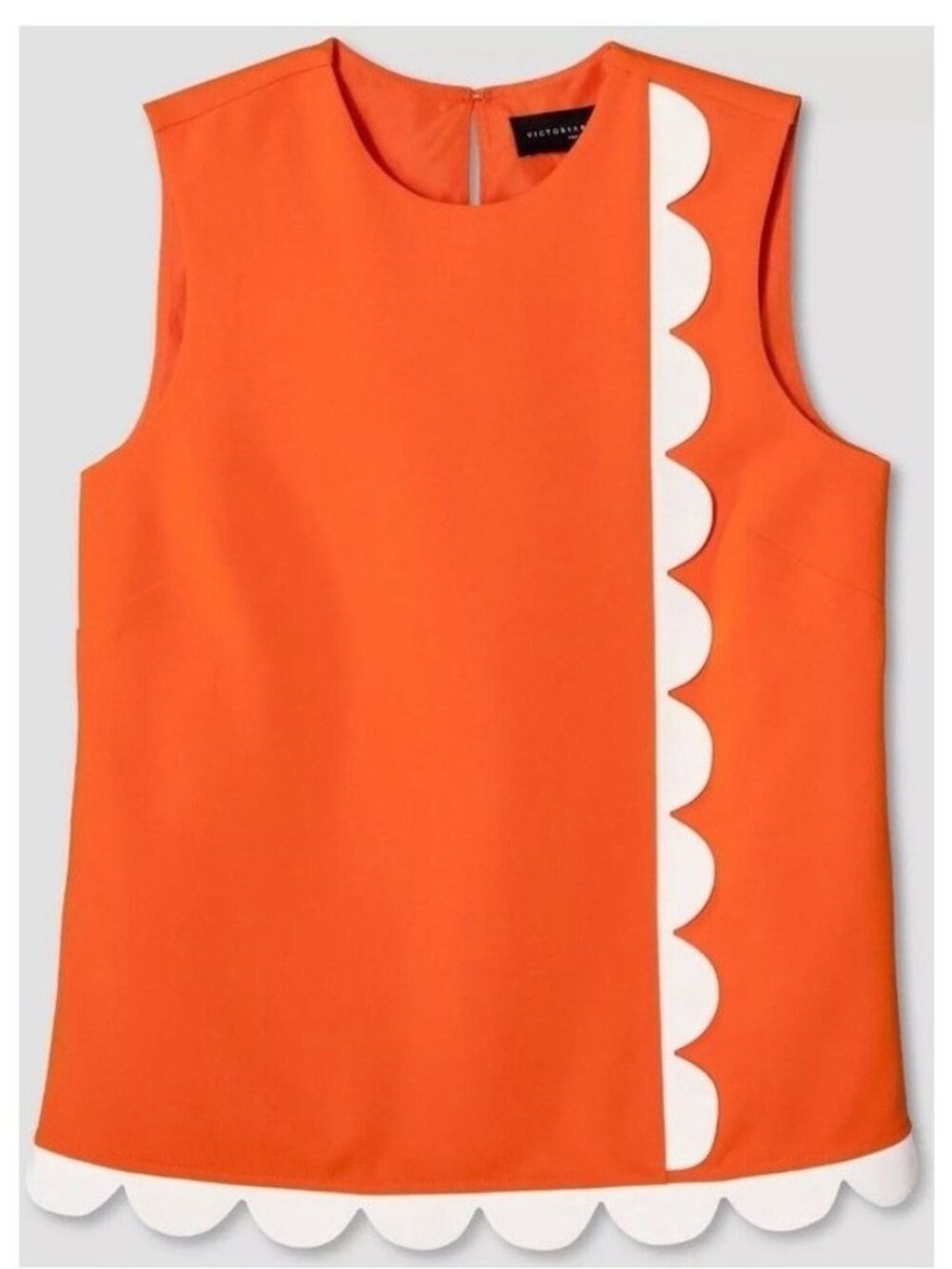 MOD Victoria Beckham For Target 60s Sleeveless Scallop Top Orange Twee Xs
